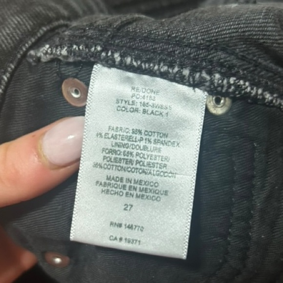 Re/Done 80s Slim Straight Black Jean Size 27 Button Fly Revolve - Picture 10 of 11